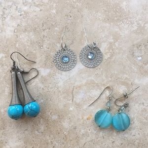 Set of 3 Earrings - Turquoise